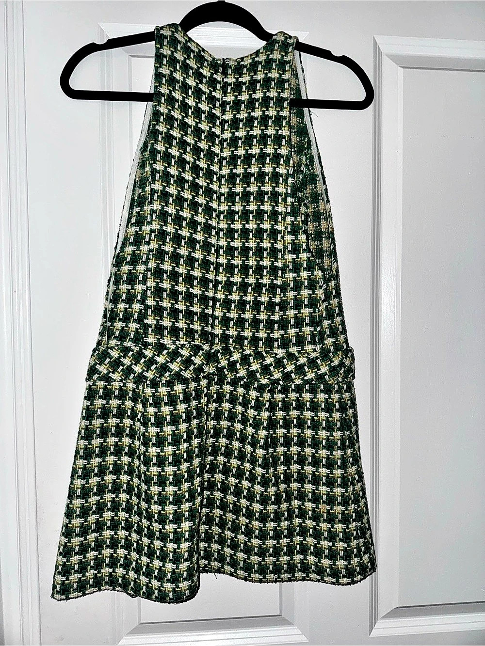 Zara Green & White Geometric Mini Dress Size XS